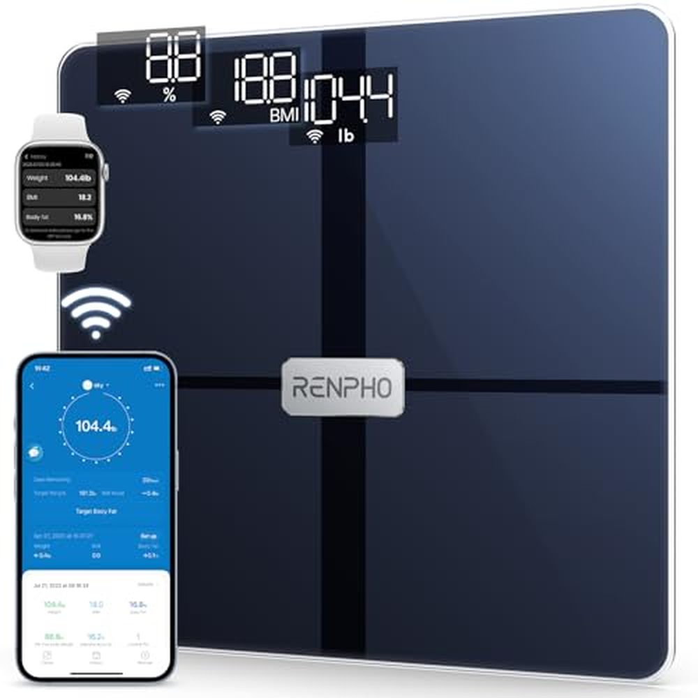 RENPHO Body Fat Scale WLAN Fitness Tracking Scale People with Body Fat and Muscle Mass, osobní váha s analýzou tělesného tuku a 